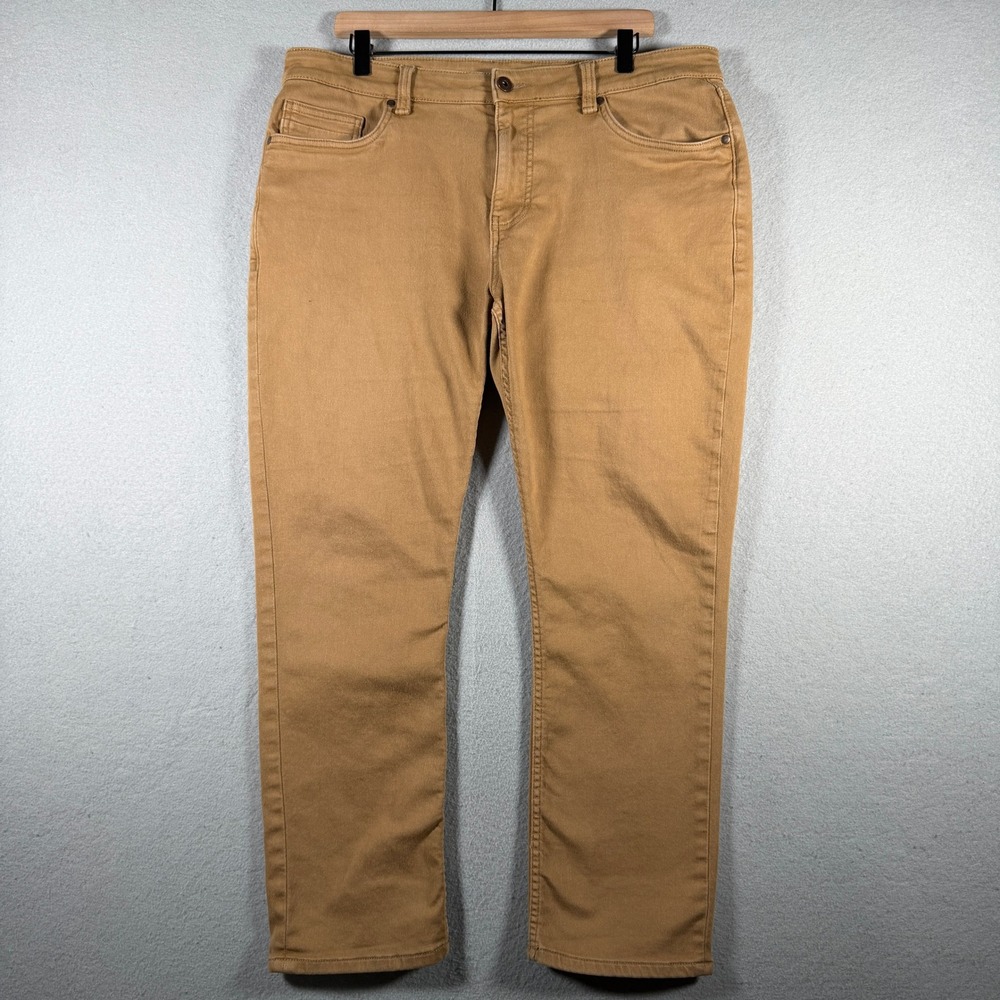 The Perfect Jean TPJ Mens Slim Fit Tan Cotton Blend Stretch Pants 36x28 J09V1T0B